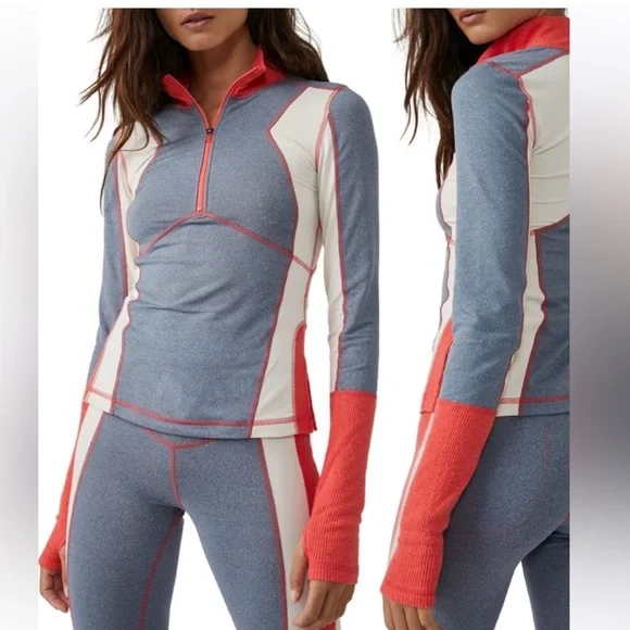 ❤️🔥NWOT Free People Movement “Undercover” 1/4 Zip Pullover, mock neck, Stretch - Picture 1 of 10